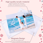 Magnetic Fridge Frames-Transparent Magnetic Acrylic Picture Frame Clear Frameless Memos for office and Refrigerator 3x4 inches each